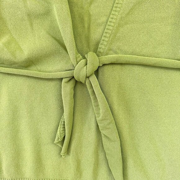 Worthington Chartreuse Tie Front Cardigan Top - Picture 5 of 8